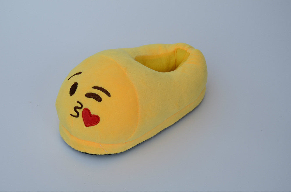Online discount shop Australia - Emoji Shoes Yellow Cotton Plush Emoji Slippers Creative Funny Home Soft Shoes