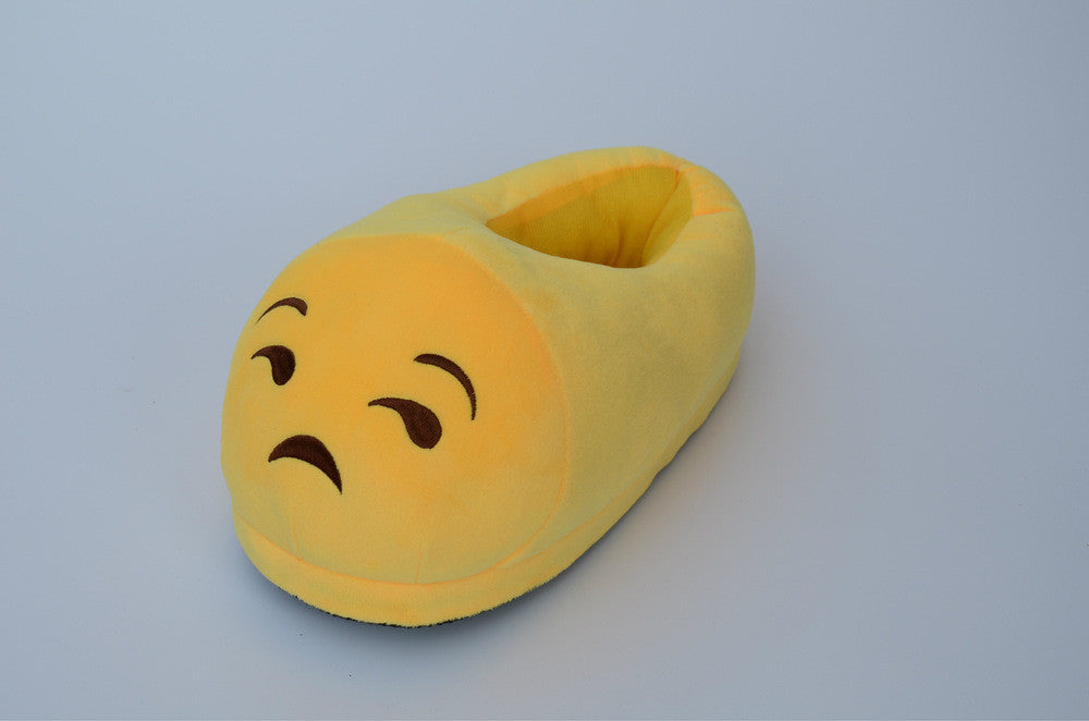 Online discount shop Australia - Emoji Shoes Yellow Cotton Plush Emoji Slippers Creative Funny Home Soft Shoes