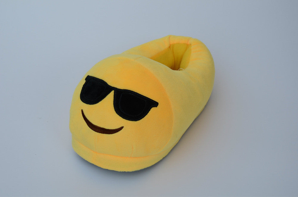 Online discount shop Australia - Emoji Shoes Yellow Cotton Plush Emoji Slippers Creative Funny Home Soft Shoes