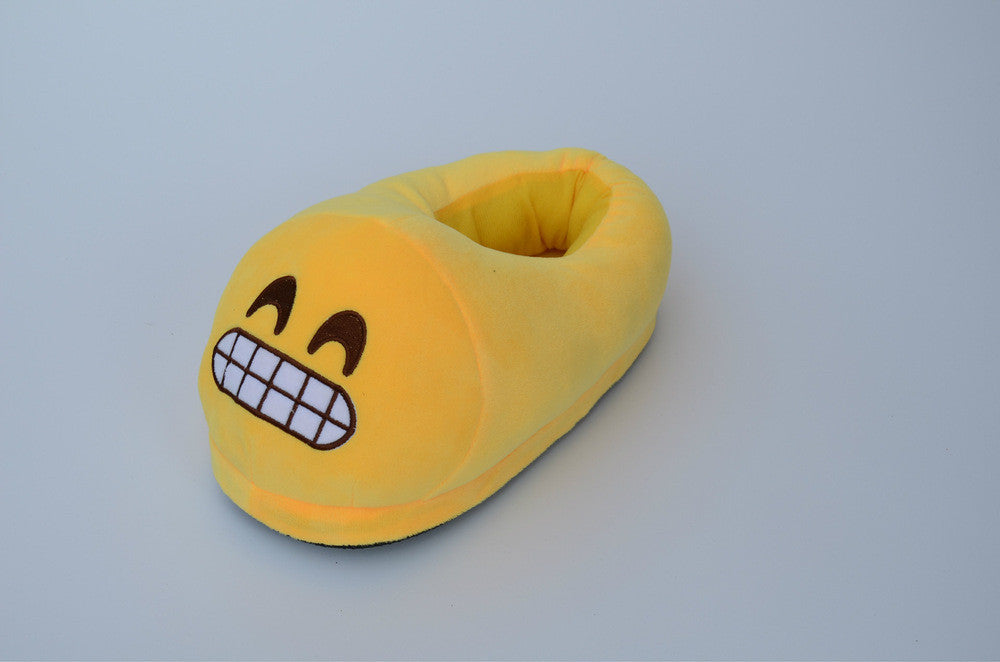 Online discount shop Australia - Emoji Shoes Yellow Cotton Plush Emoji Slippers Creative Funny Home Soft Shoes
