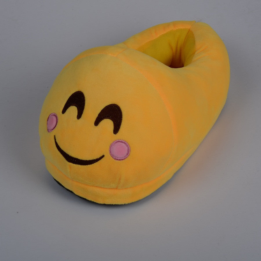 Online discount shop Australia - Emoji Shoes Yellow Cotton Plush Emoji Slippers Creative Funny Home Soft Shoes