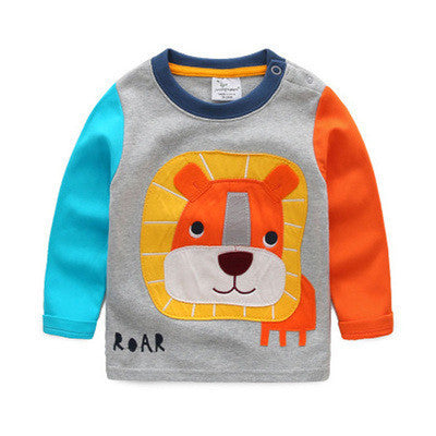 Online discount shop Australia - 1-6Y Boys T-shirt Kids Tees Baby Boy shirts cardigan blouse jacket Children sweater Long Sleeve 100% Cotton lion cars