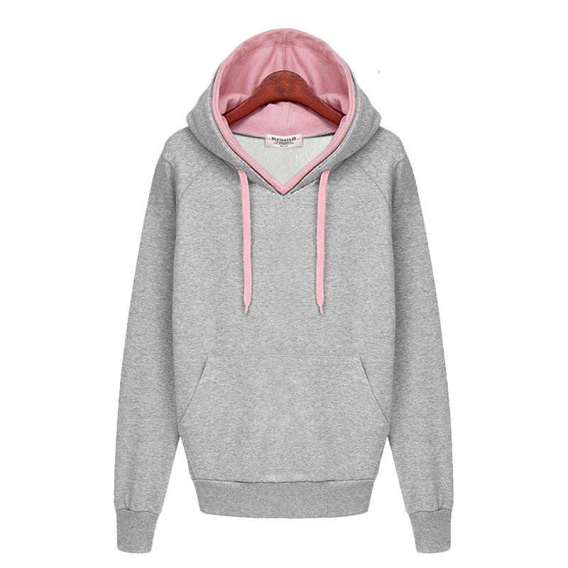 Women Sweatshirt Casual Double Hoodies Long Sleeve Female Pullover Loose Tops Sweatshirts Women's Clothings