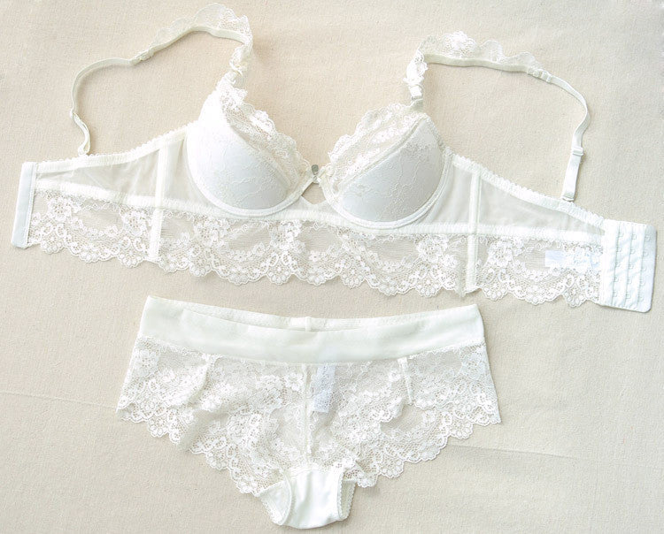 Online discount shop Australia - Fashion transparent sexy bra set plus size Women gauze embroidery ultra-thin underwear set lace brassiere and hollow out Panties