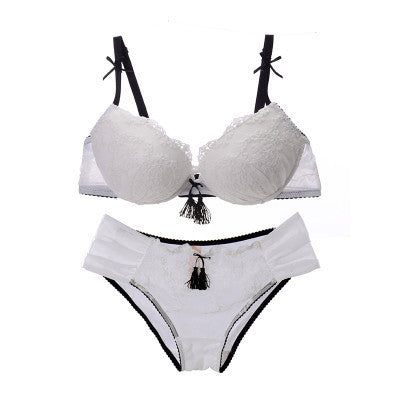 bra accept supernumerary breast bra set deep V-neck lace underwear push up small set