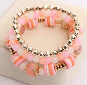 Online discount shop Australia - GR Jewelry Simulated-Pearl Bracelets Mix Beads Flower Pendants Stretch Women Bracelets & Bangles Jewelry