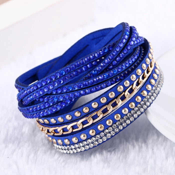 Fashion leather bracelet Punk Style Multilayer Bracelets & Bangles Rivet Bracelet For Women