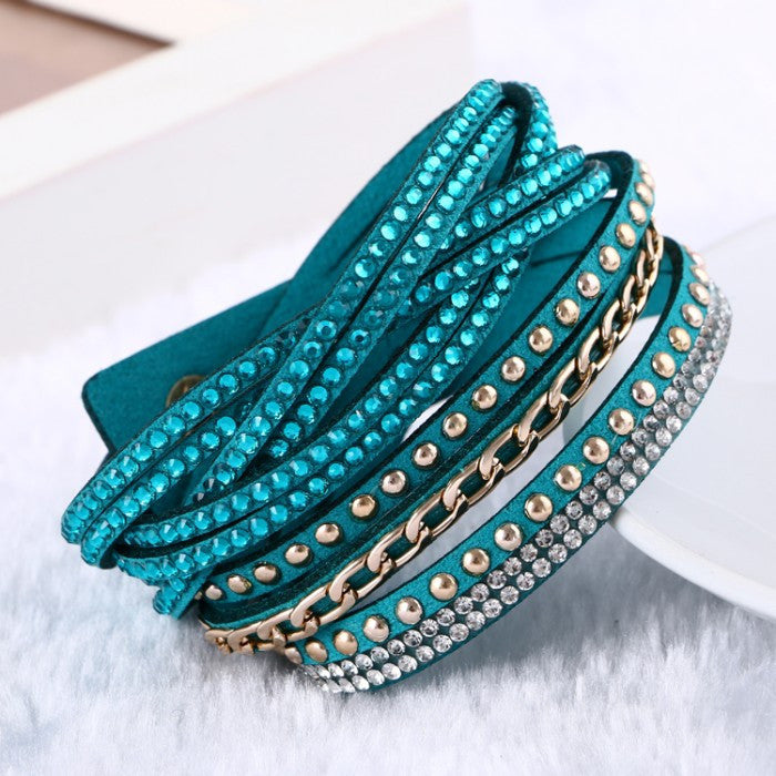 Fashion leather bracelet Punk Style Multilayer Bracelets & Bangles Rivet Bracelet For Women