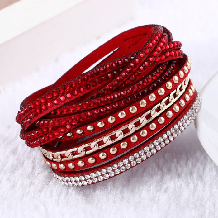 Fashion leather bracelet Punk Style Multilayer Bracelets & Bangles Rivet Bracelet For Women