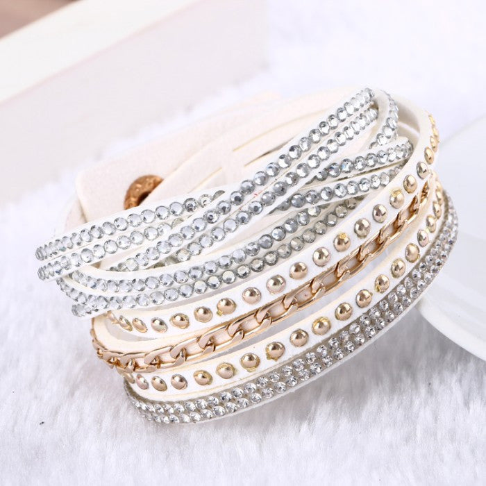 Fashion leather bracelet Punk Style Multilayer Bracelets & Bangles Rivet Bracelet For Women