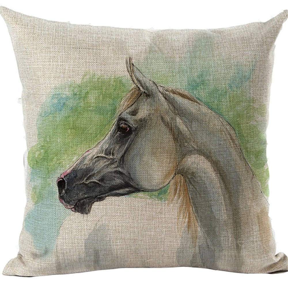 Online discount shop Australia - Cushion Cover Animal Cotton Linen Pentium Horse Felicity Cushion Mural Chicken Home Decorative Car Sofa Throw Pillow Cover