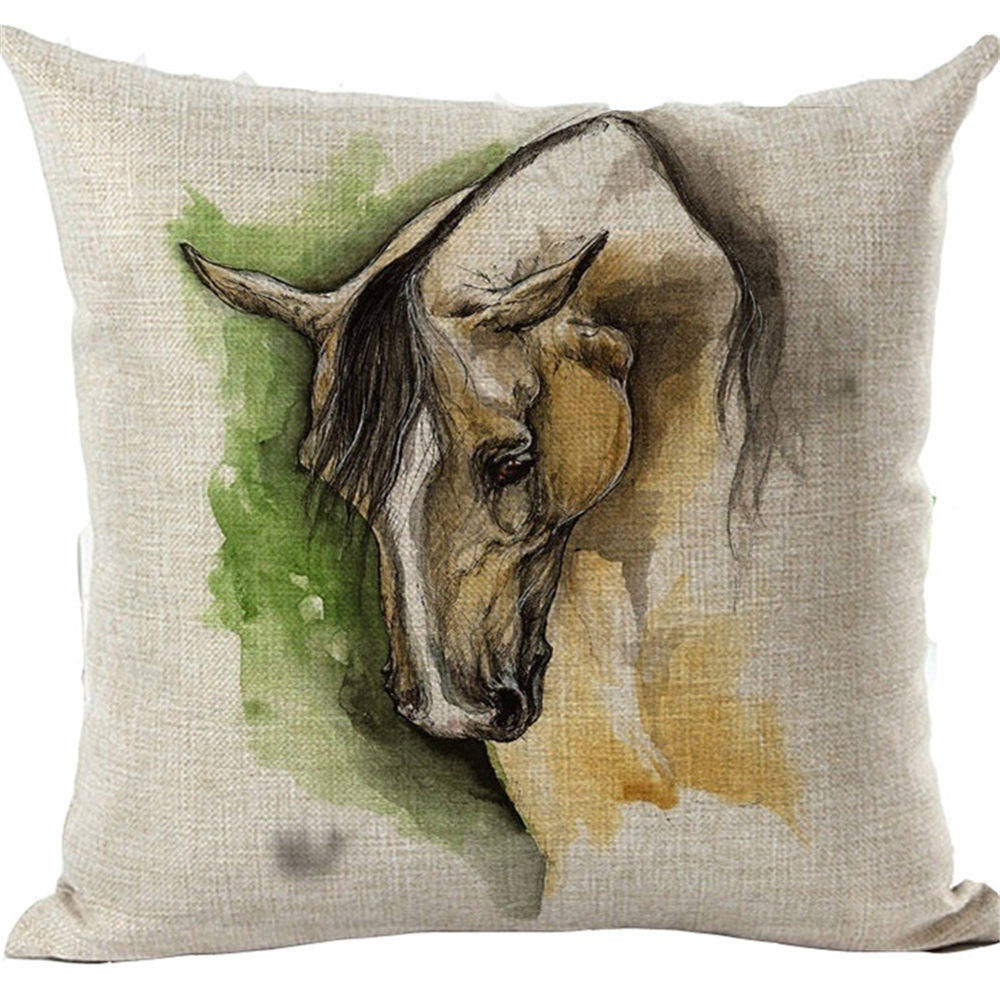 Online discount shop Australia - Cushion Cover Animal Cotton Linen Pentium Horse Felicity Cushion Mural Chicken Home Decorative Car Sofa Throw Pillow Cover