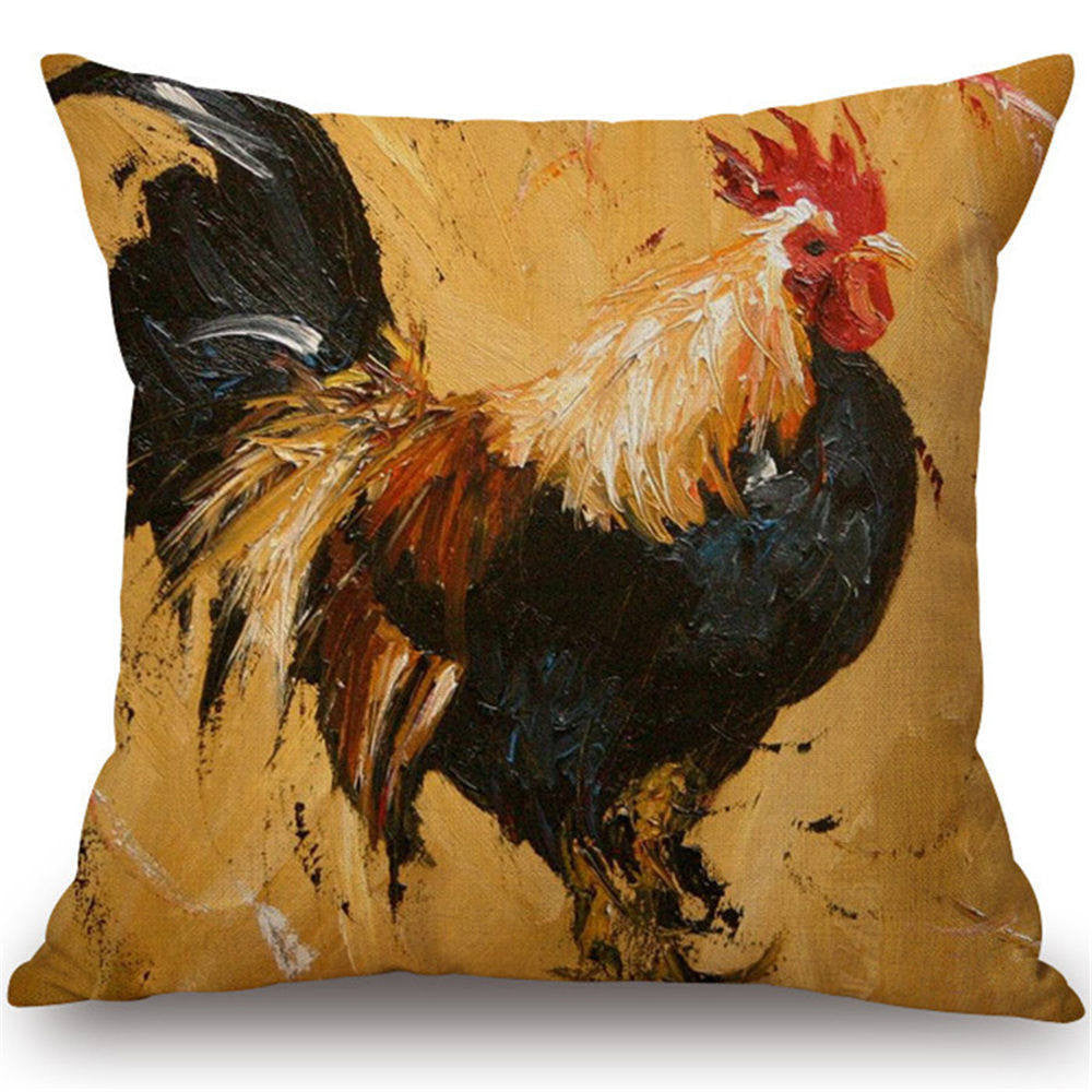 Online discount shop Australia - Cushion Cover Animal Cotton Linen Pentium Horse Felicity Cushion Mural Chicken Home Decorative Car Sofa Throw Pillow Cover
