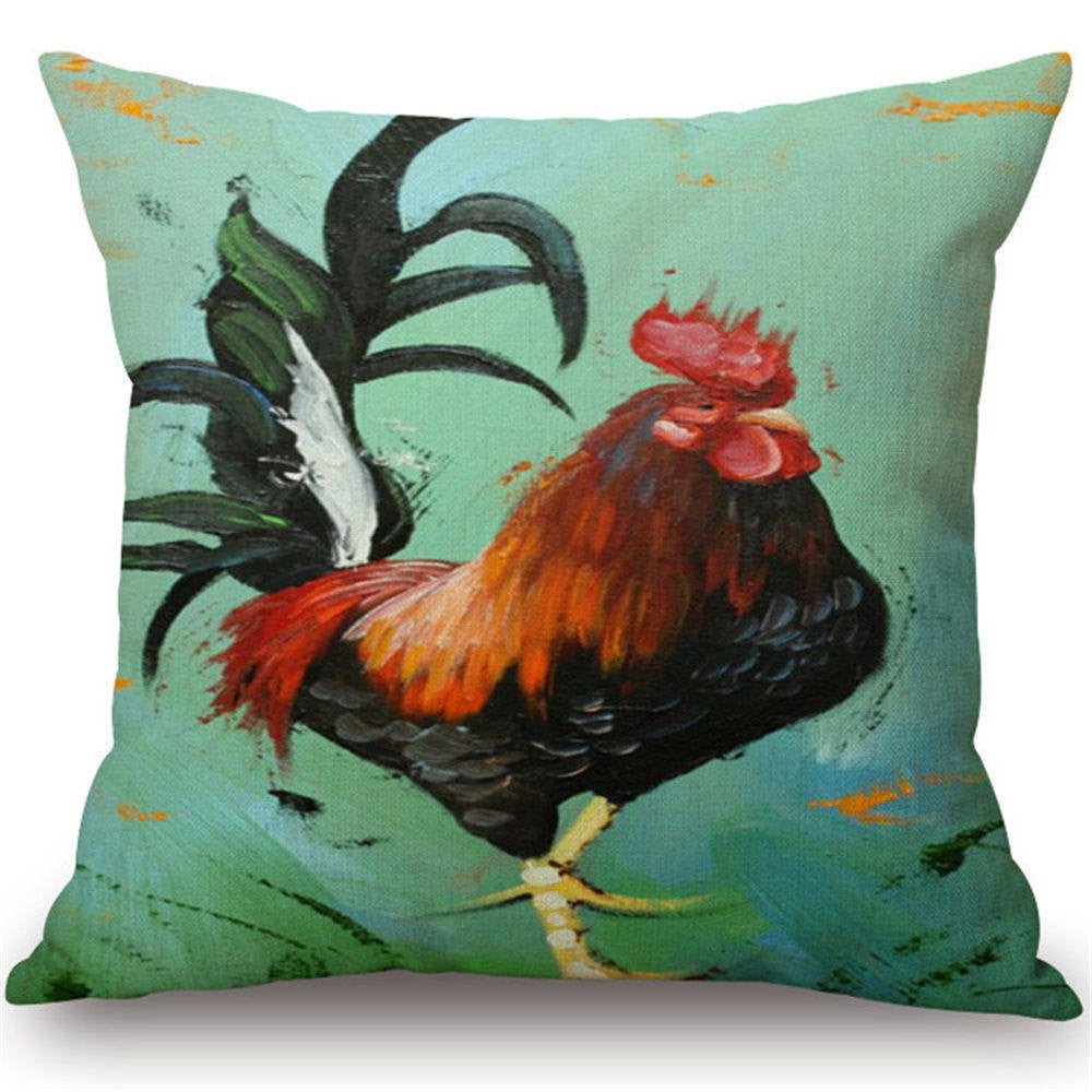 Online discount shop Australia - Cushion Cover Animal Cotton Linen Pentium Horse Felicity Cushion Mural Chicken Home Decorative Car Sofa Throw Pillow Cover