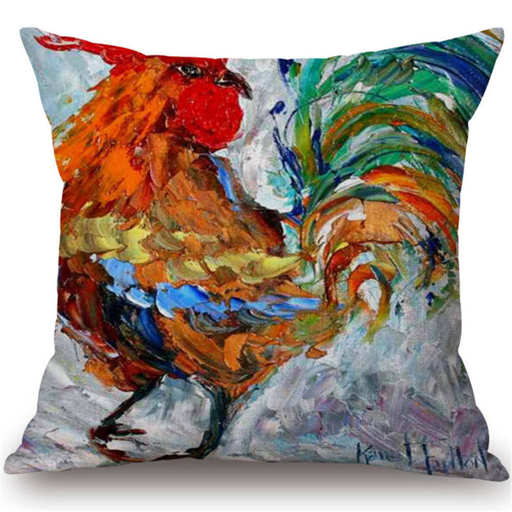 Online discount shop Australia - Cushion Cover Animal Cotton Linen Pentium Horse Felicity Cushion Mural Chicken Home Decorative Car Sofa Throw Pillow Cover