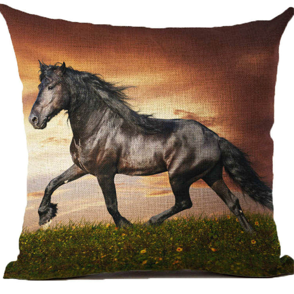 Online discount shop Australia - Cushion Cover Animal Cotton Linen Pentium Horse Felicity Cushion Mural Chicken Home Decorative Car Sofa Throw Pillow Cover