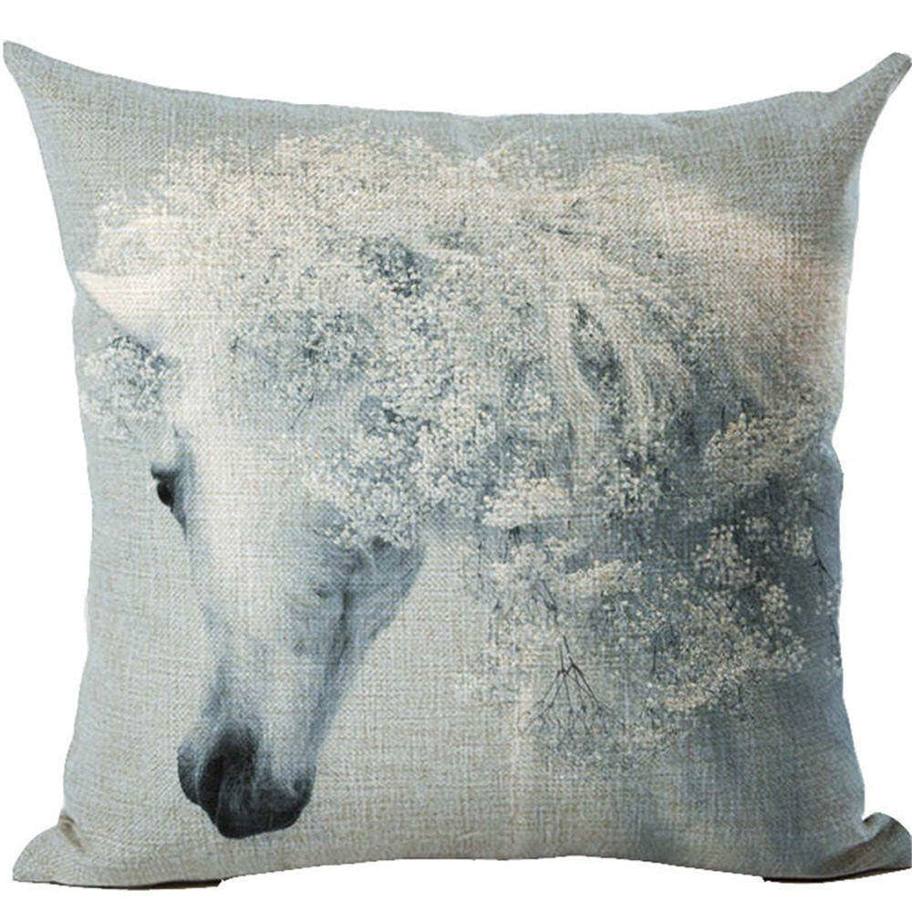 Online discount shop Australia - Cushion Cover Animal Cotton Linen Pentium Horse Felicity Cushion Mural Chicken Home Decorative Car Sofa Throw Pillow Cover