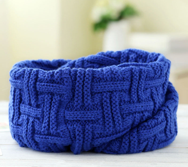 knitted scarf women Fashion Pure neck Woolen Scarf Autumn Winter Scarf Women Warm shawls 2 Circle Cable Knit Long Ring Scarf - CelebritystyleFashion.com.au online clothing shop australia