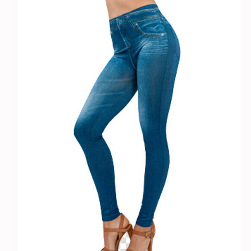 Women Jeans Leggings Denim Pants with Pocket Slim Jeggings Fitness Plus Size Leggings S-XXL