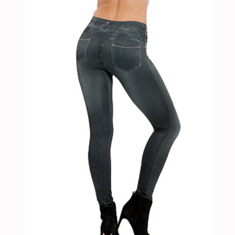 Women Jeans Leggings Denim Pants with Pocket Slim Jeggings Fitness Plus Size Leggings S-XXL