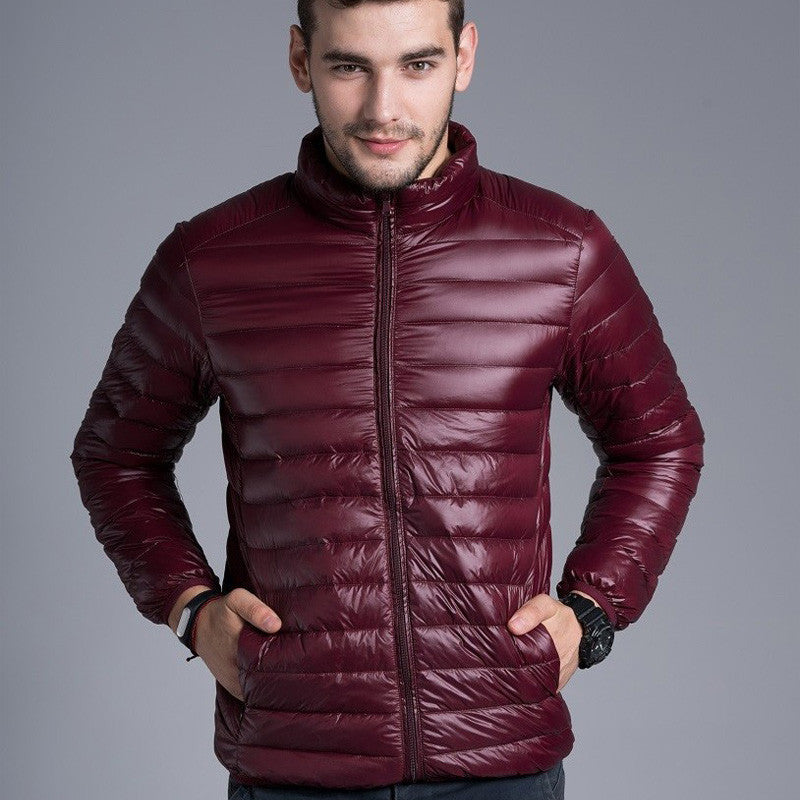Men casual warm Jackets solid thin breathable Winter Jacket Mens outwear Coat Lightweight parka Plus size XXXL - CelebritystyleFashion.com.au online clothing shop australia