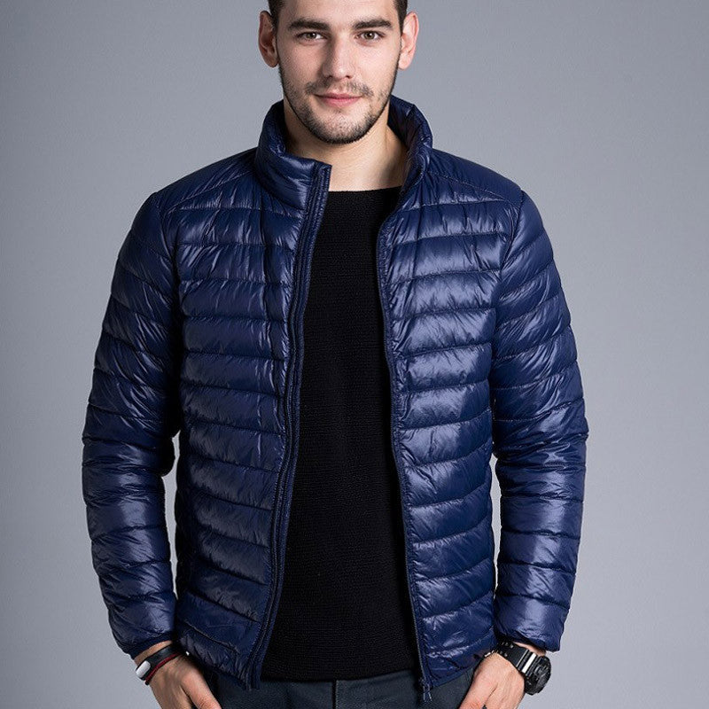 Men casual warm Jackets solid thin breathable Winter Jacket Mens outwear Coat Lightweight parka Plus size XXXL - CelebritystyleFashion.com.au online clothing shop australia