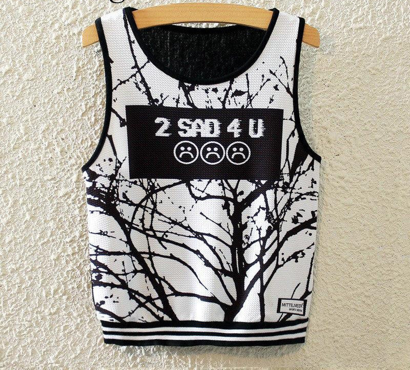 Fashion Women Sleeveless Sky Print Crop Top Cropped Tops Casual Top Fitness Women Vest Tank Tops - CelebritystyleFashion.com.au online clothing shop australia