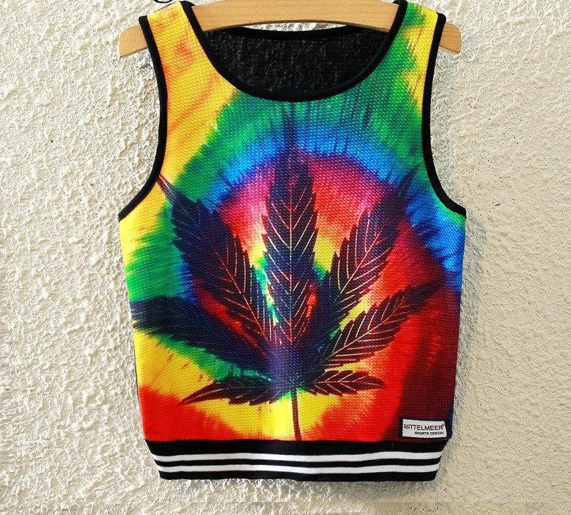 Fashion Women Sleeveless Sky Print Crop Top Cropped Tops Casual Top Fitness Women Vest Tank Tops - CelebritystyleFashion.com.au online clothing shop australia