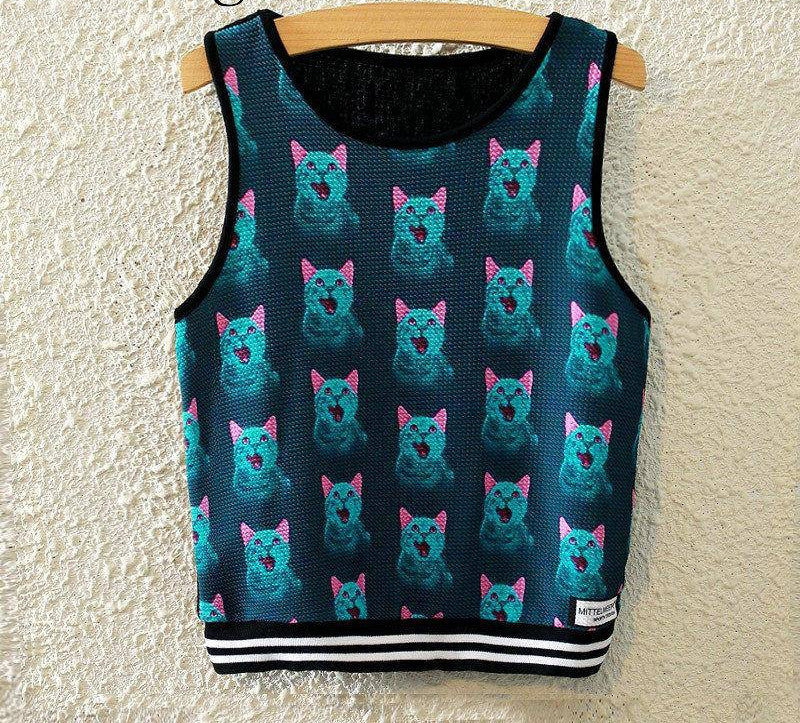 Fashion Women Sleeveless Sky Print Crop Top Cropped Tops Casual Top Fitness Women Vest Tank Tops - CelebritystyleFashion.com.au online clothing shop australia