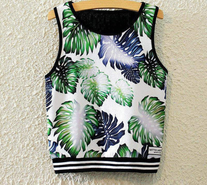 Fashion Women Sleeveless Sky Print Crop Top Cropped Tops Casual Top Fitness Women Vest Tank Tops - CelebritystyleFashion.com.au online clothing shop australia