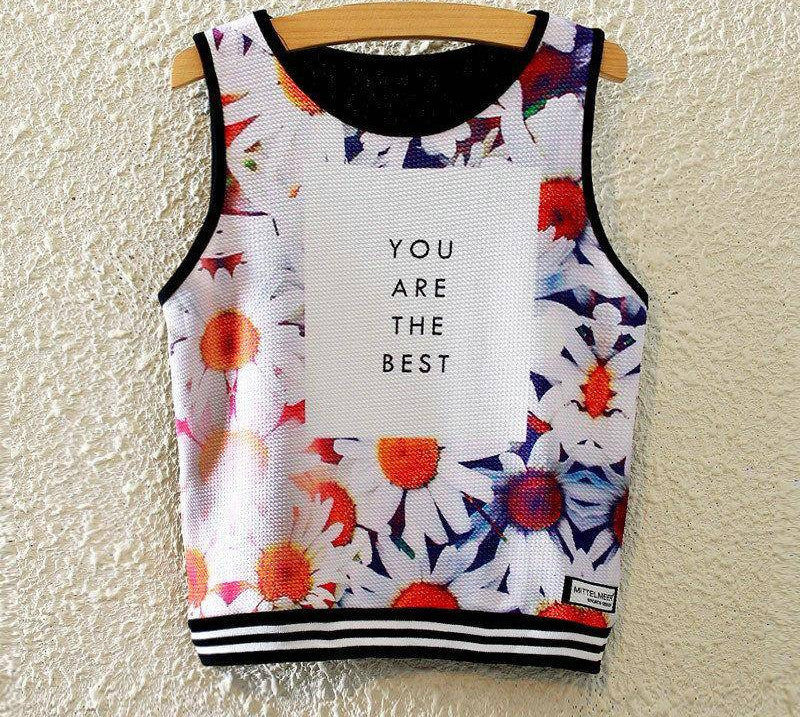 Fashion Women Sleeveless Sky Print Crop Top Cropped Tops Casual Top Fitness Women Vest Tank Tops - CelebritystyleFashion.com.au online clothing shop australia