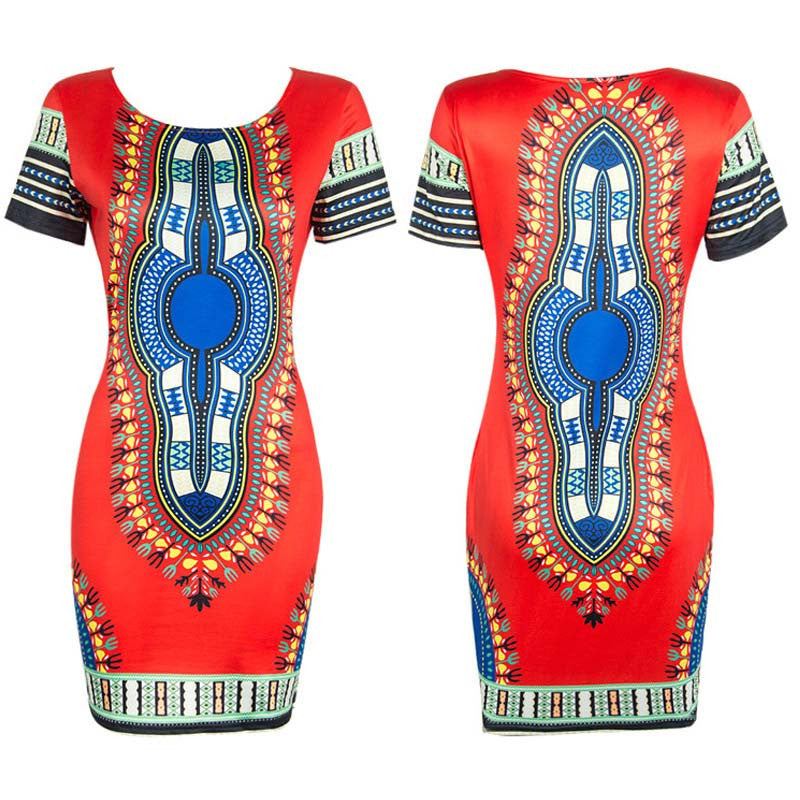 Online discount shop Australia - Boho Autumn Dress Women Traditional African Tribal Print Dashiki Dresses Bodycon Club Party Dress CLothing Robe 10677