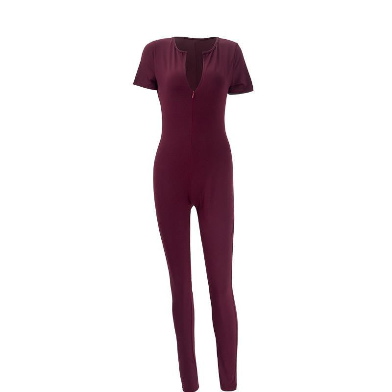 Womens Long Green Jumpsuit Bust Deep V Neck rompers women Bodycon jumpsuit