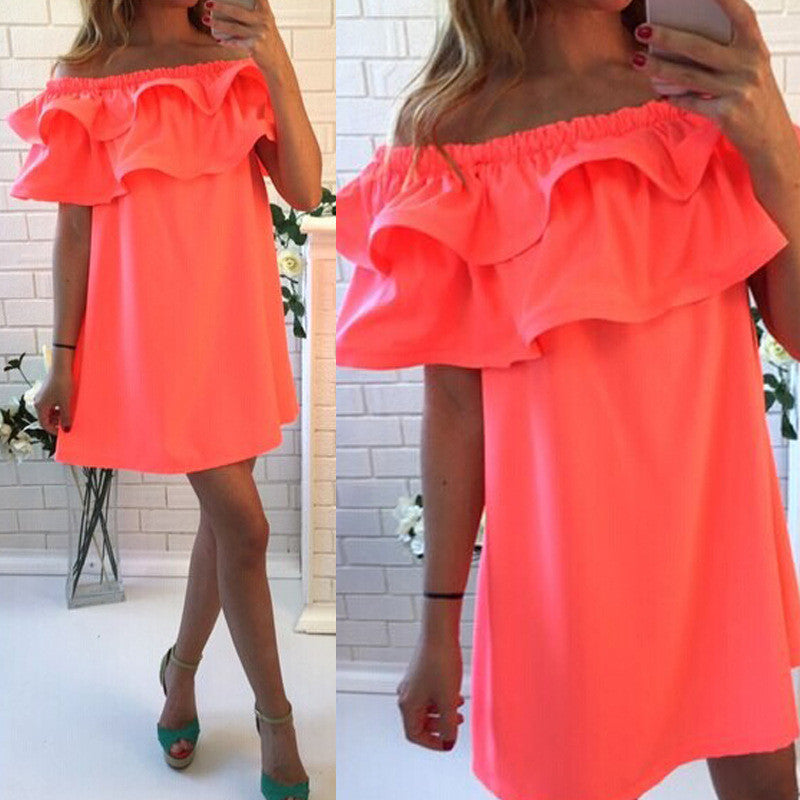 Online discount shop Australia - Fashion summer dresses off shoulder sexy women dress summer style new arrival beach dress casual dresses