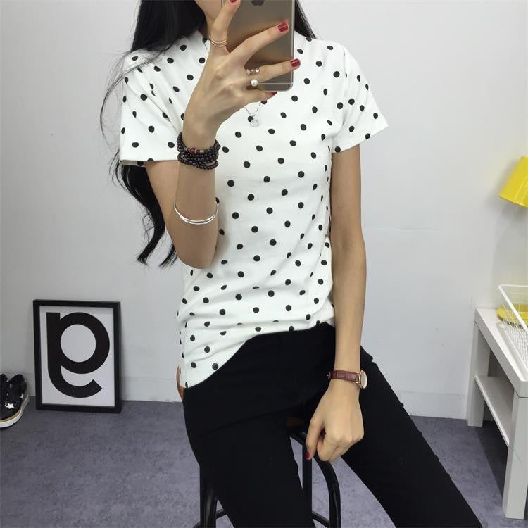 Women's T-shirt Fashion Bicycles Printed T-shirt Round Neck Short-sleeved Bottoming