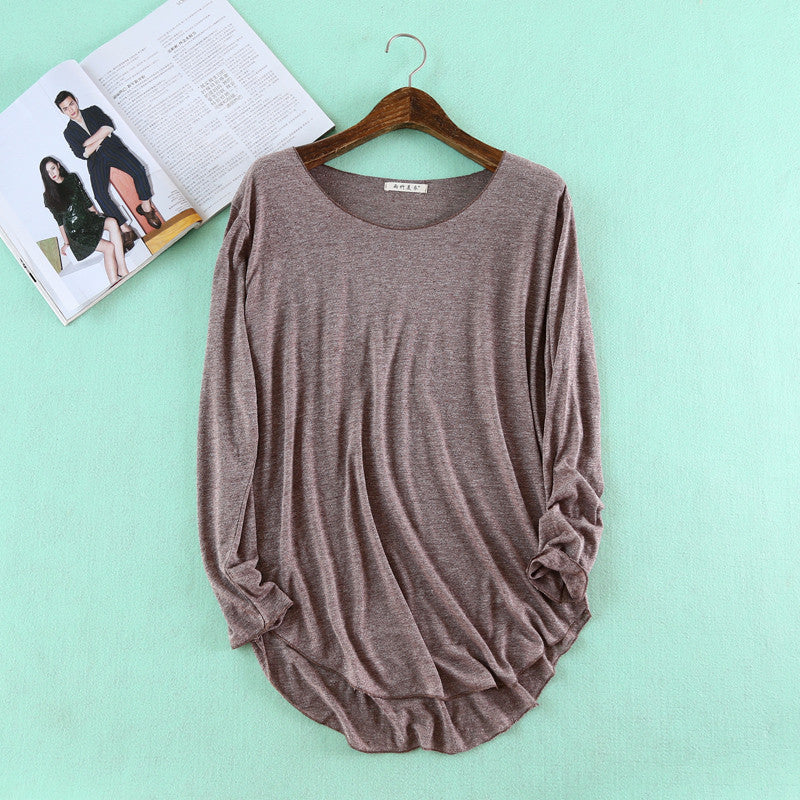 Online discount shop Australia - Fitness New Long Sleeve T Shirt Plus Size Loose Model Women T-shirt Cotton O-neck Slim Fashion Woman Clothes