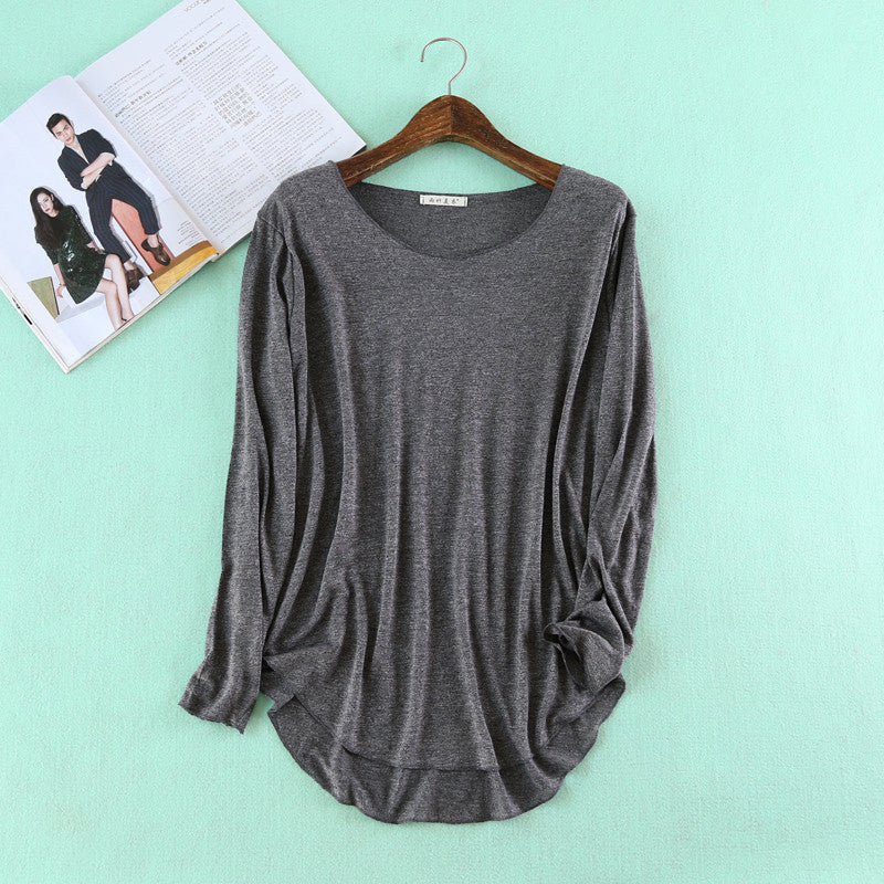 Online discount shop Australia - Fitness New Long Sleeve T Shirt Plus Size Loose Model Women T-shirt Cotton O-neck Slim Fashion Woman Clothes