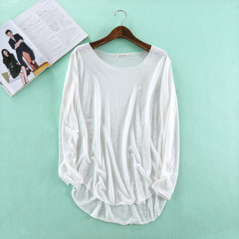 Online discount shop Australia - Fitness New Long Sleeve T Shirt Plus Size Loose Model Women T-shirt Cotton O-neck Slim Fashion Woman Clothes