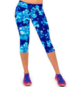 Online discount shop Australia - Floral Printing Capris Leggings Lady's Casual Stretched Pants Elastic Cropped Leggings RL156