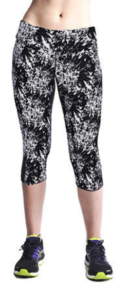 Online discount shop Australia - Floral Printing Capris Leggings Lady's Casual Stretched Pants Elastic Cropped Leggings RL156