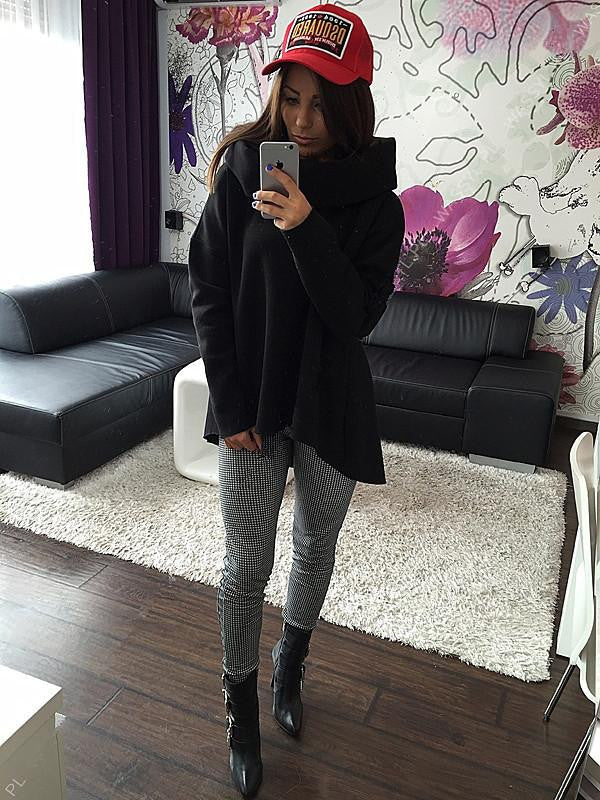 Women Hoodies Scarf Collar Long Sleeve Fashion Casual Style Sweatshirts
