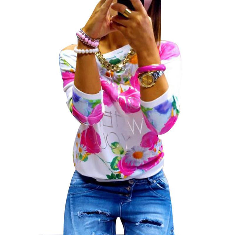 Women Long Sleeve Printed Casual Hoodies Sweatshirt Girls Tops