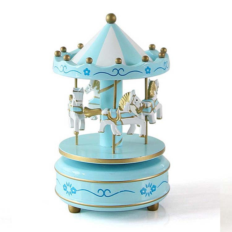 Wooden Merry-Go-Round Carousel Music Box For Kids Wedding Gift Toy