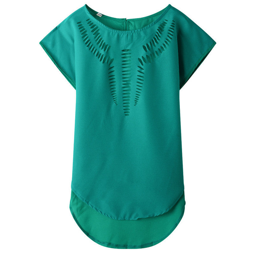 Plus Size Blouses Fashion Woman Pattern Shirts Elegant Girls Slash Casual Chiffon Solid Loose Women's Clothing Leisure