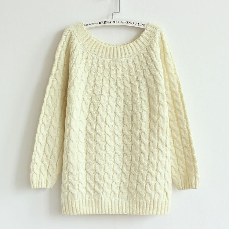 Online discount shop Australia - 9 Colours Women Sweater Pullovers Fashion Casual Long Sleeve O-neck Twist Knitted