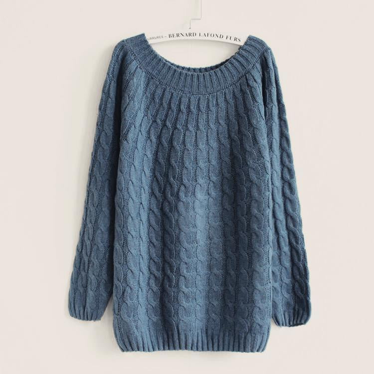 Online discount shop Australia - 9 Colours Women Sweater Pullovers Fashion Casual Long Sleeve O-neck Twist Knitted