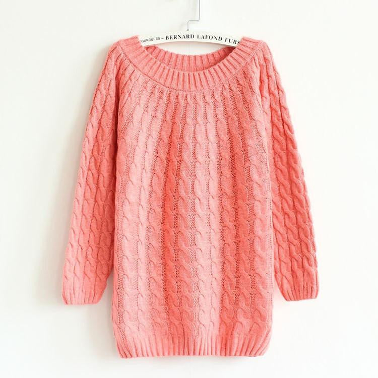 Online discount shop Australia - 9 Colours Women Sweater Pullovers Fashion Casual Long Sleeve O-neck Twist Knitted