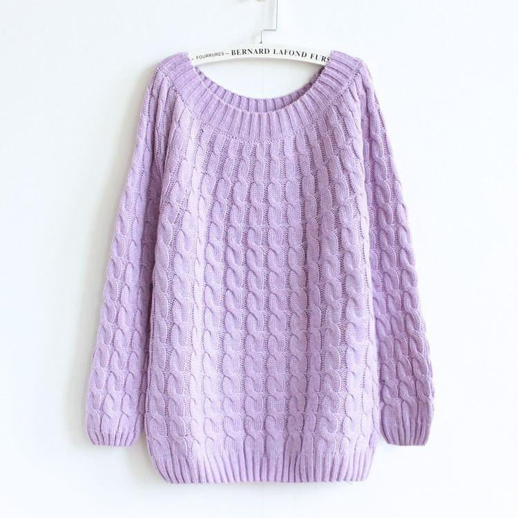 Online discount shop Australia - 9 Colours Women Sweater Pullovers Fashion Casual Long Sleeve O-neck Twist Knitted
