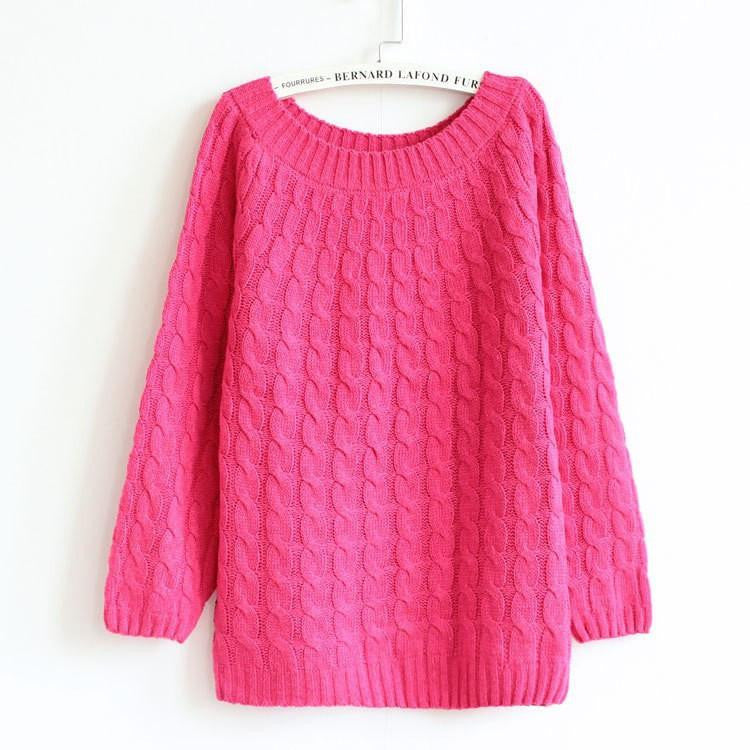 Online discount shop Australia - 9 Colours Women Sweater Pullovers Fashion Casual Long Sleeve O-neck Twist Knitted
