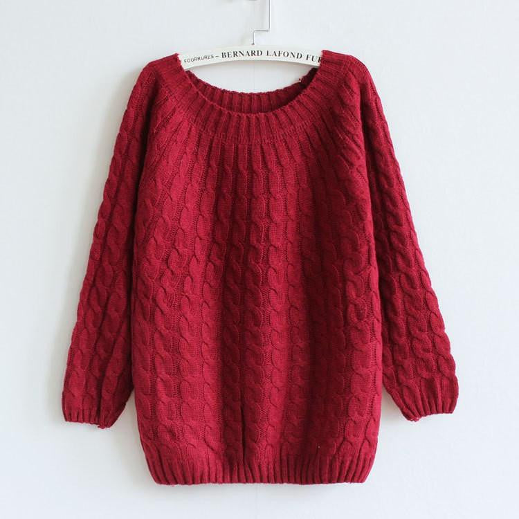 Online discount shop Australia - 9 Colours Women Sweater Pullovers Fashion Casual Long Sleeve O-neck Twist Knitted